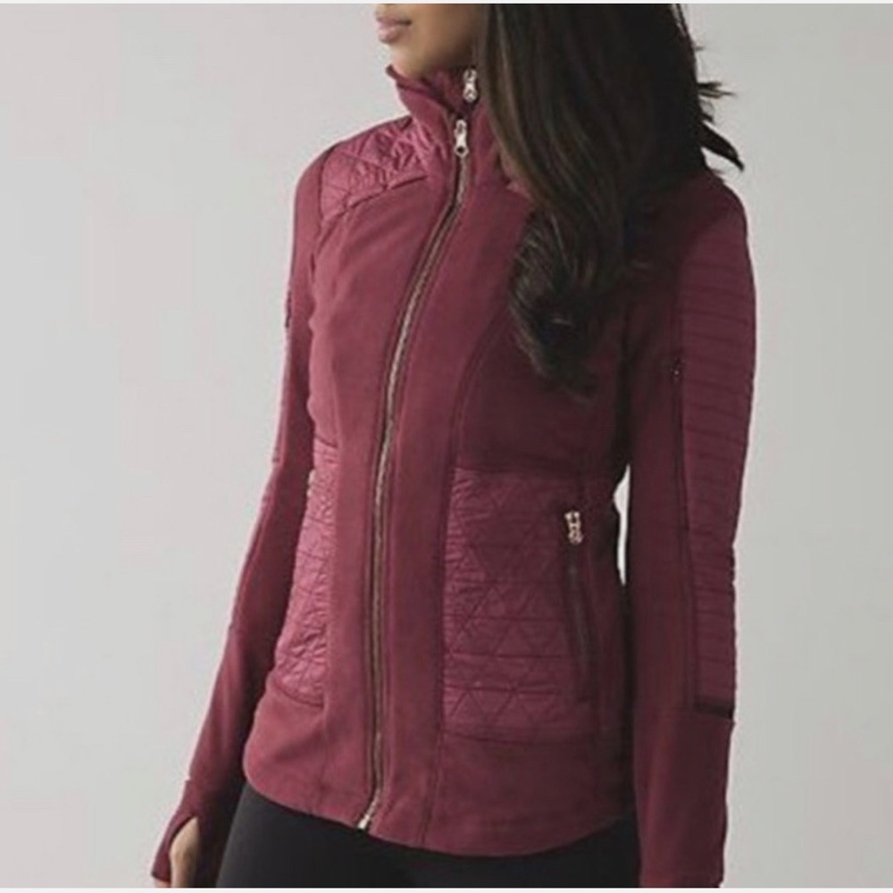 lululemon athletica Fleecy Keen Jacket with removable hood in wine berry